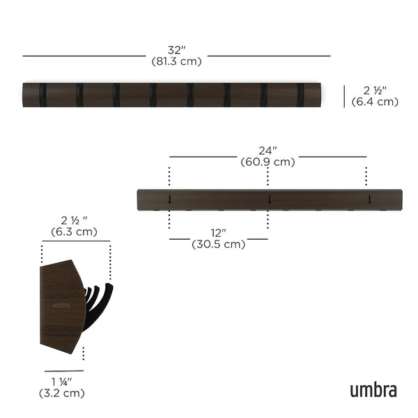 FLIP 8 WALL HOOK- WALNUT