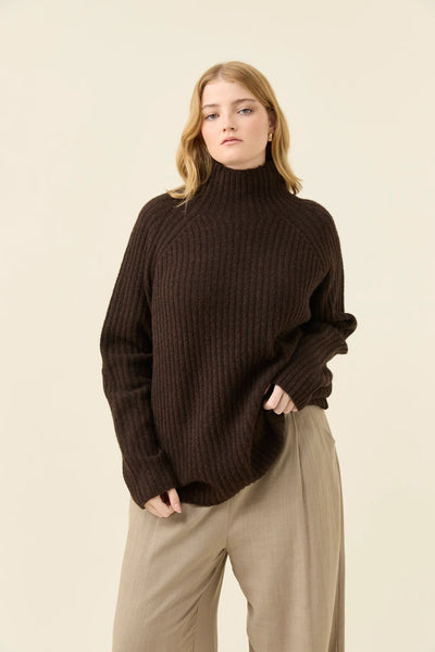 Miru Knit Jumper- Chocolate