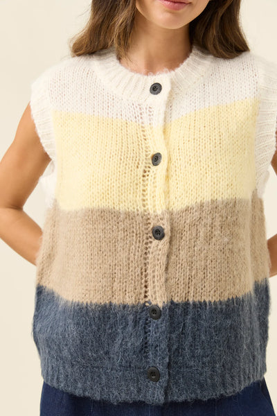 Pallas Stripe Knit Vest - Butter