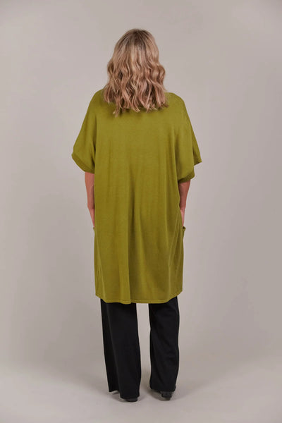 PALMER VEST CARDIGAN - CHARTREUSE