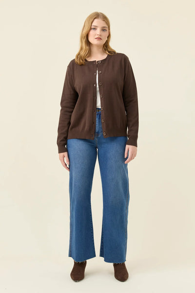 DARBY CARDIGAN- CHOCOLATE