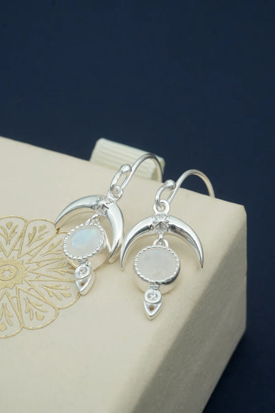 MOONSTONE DARE TO DREAM EARRINGS- SILVER