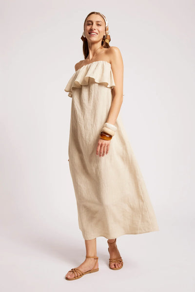 MARIS STRAPLESS DRESS - TUSK