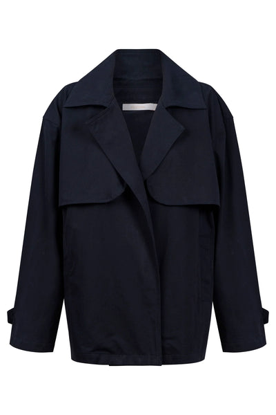 Farida Cropped Trench -  NAVY