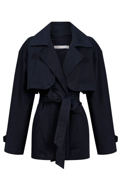 Farida Cropped Trench -  NAVY