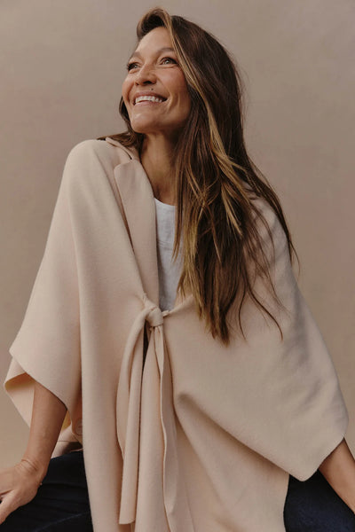 PALMER KNIT CAPE - ECRU