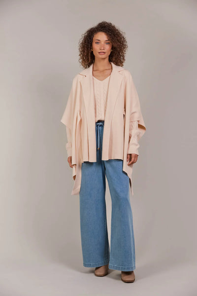 PALMER KNIT CAPE - ECRU