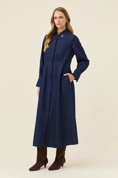 SLOAN DENIM MAXI DRESS- INDIGO