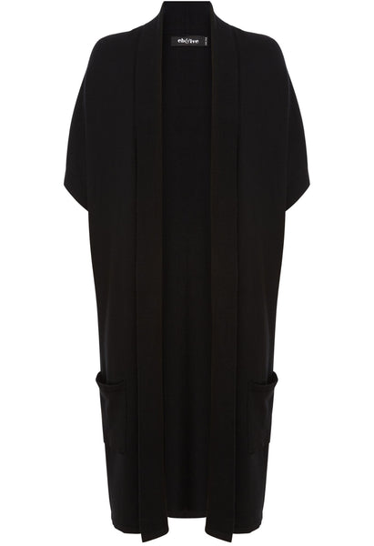 PALMER VEST CARDIGAN - BLACK