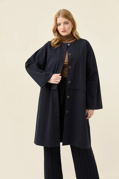 Farida Convertible Coat - NAVY