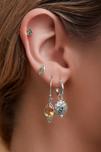 Solar Plexus Chakra Earrings - Silver