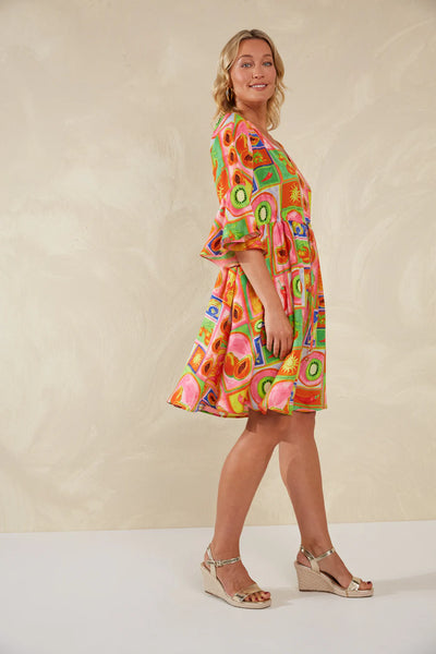 PORTOFINO TIE DRESS- SPRITZ