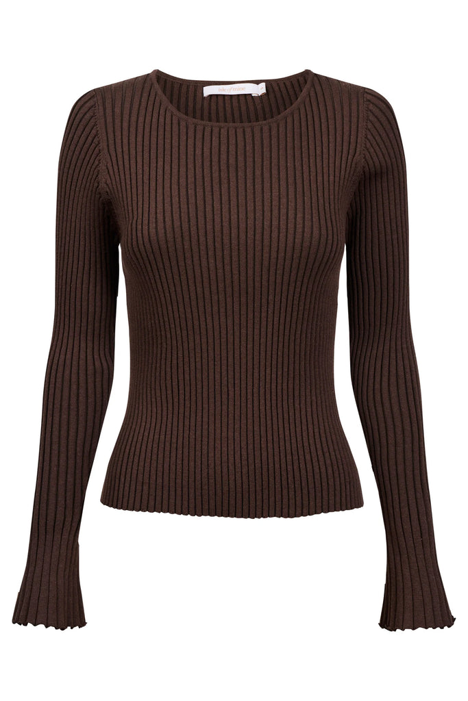 Darby Knit Top -Chocolate