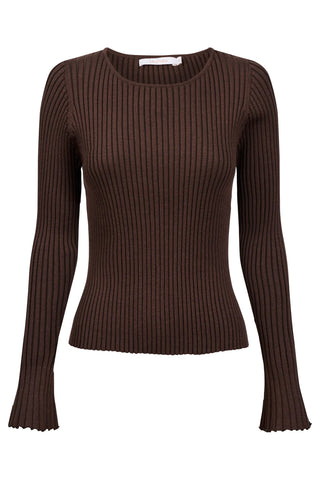 Darby Knit Top -Chocolate