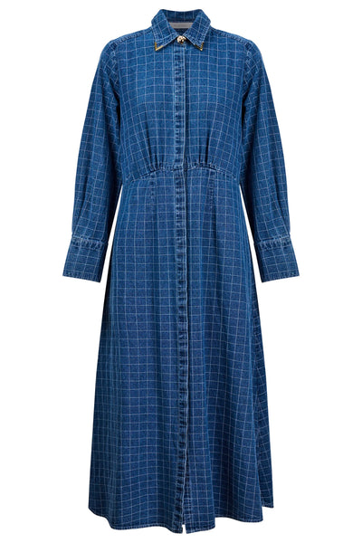 SLOAN DENIM MAXI DRESS- CHECK