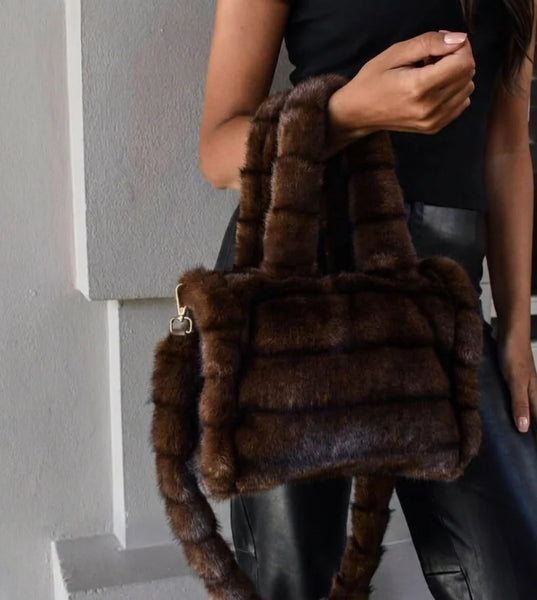 Chocolate Faux Fur Bag