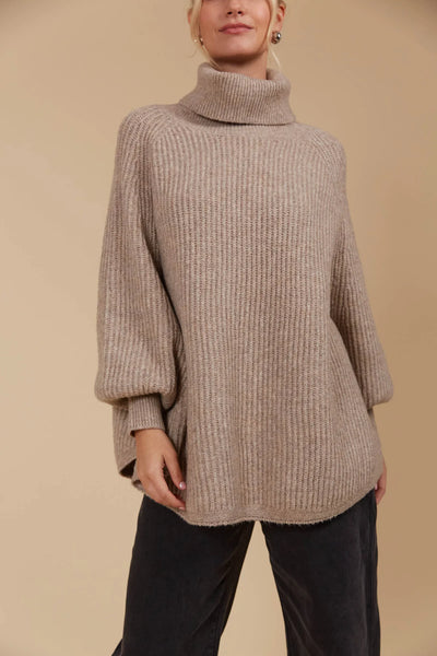 MIRU PONCHO- TAUPE