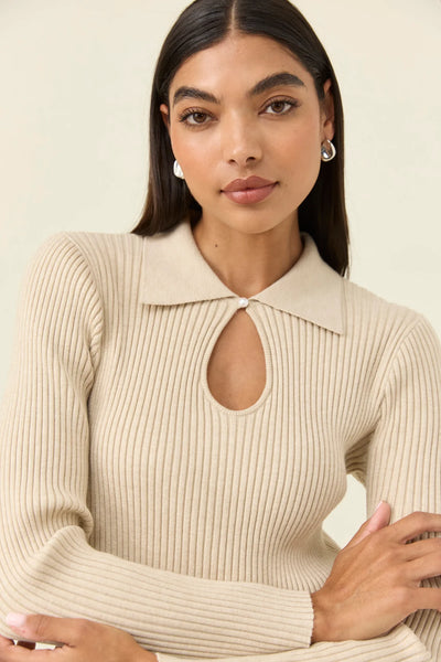 Nell Knit Top - Stone