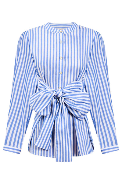 QUINN WRAP SHIRT- COBALT