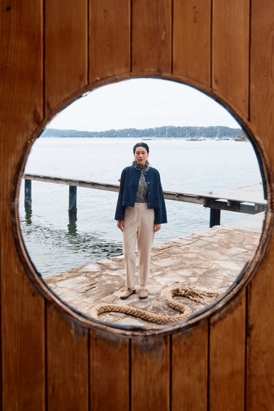 Farida Convertible Coat - NAVY