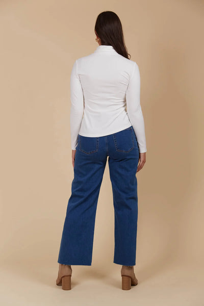 NARIA ROLL NECK TOP- IVORY