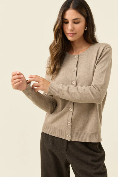 DARBY CARDIGAN- STONE