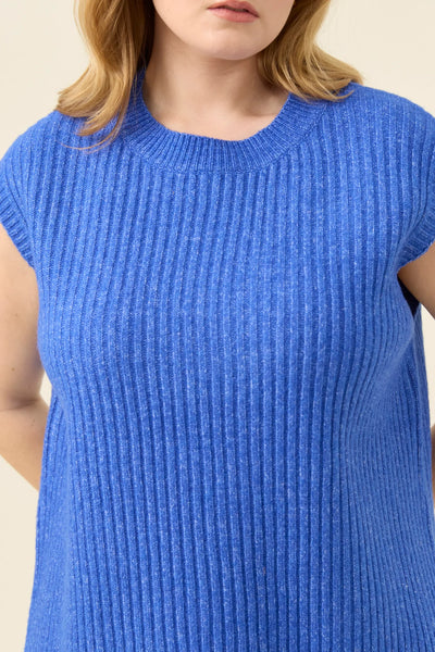 Miru Crew Knit Vest - Cobalt