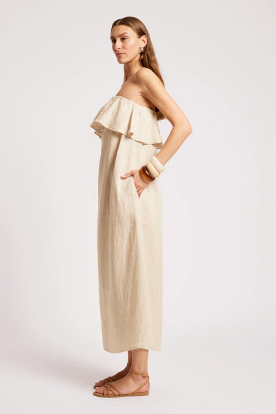 MARIS STRAPLESS DRESS - TUSK