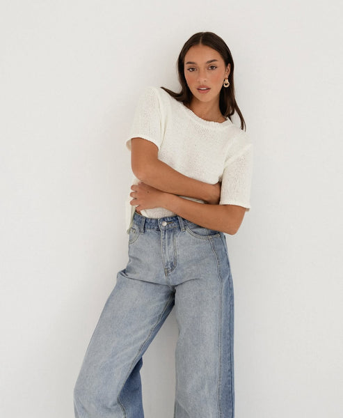 Two Tone Blue Denim Jeans