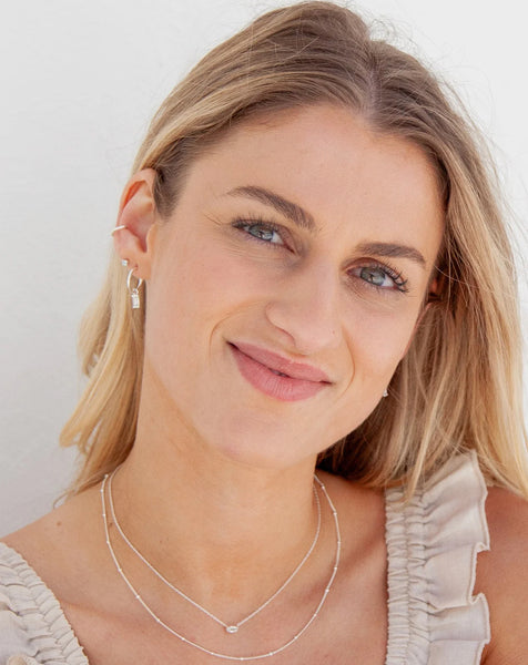Marbella Charm Hoops Silver