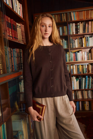 DARBY CARDIGAN- CHOCOLATE