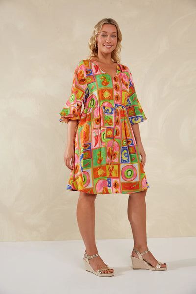 PORTOFINO TIE DRESS- SPRITZ