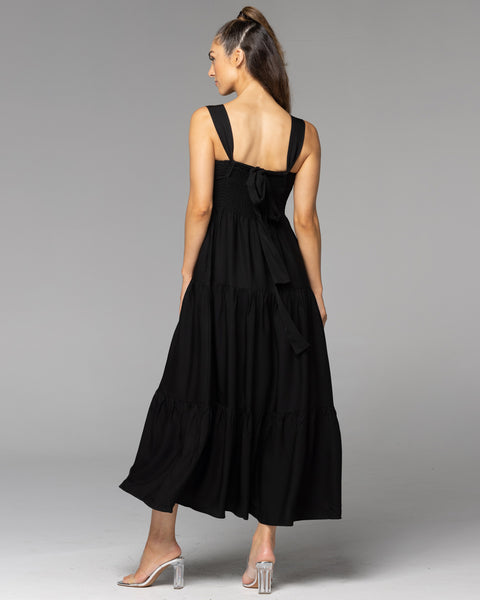 Heart & Soul Tiered Maxi Dress - Black