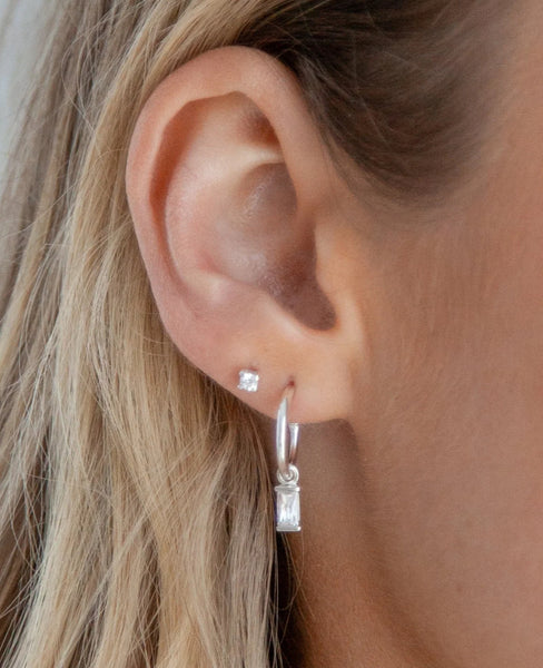 Marbella Charm Hoops Silver
