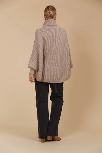 MIRU PONCHO- TAUPE