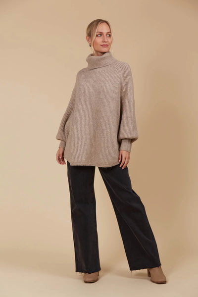 MIRU PONCHO- TAUPE