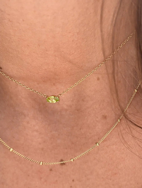 Aurora Peridot Necklace Gold