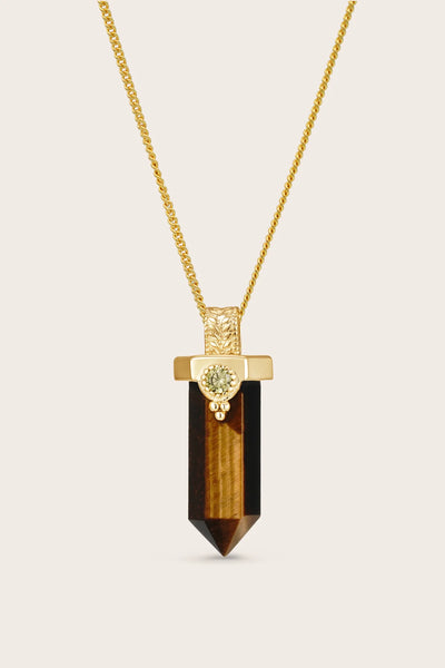 Courage Within Tiger's Eye Necklace - Gold