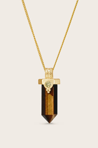 Courage Within Tiger's Eye Necklace - Gold