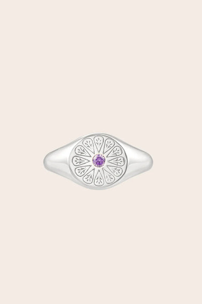 Silver Birthstone Ring - February/Amethyst