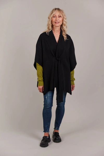PALMER KNIT CAPE - BLACK