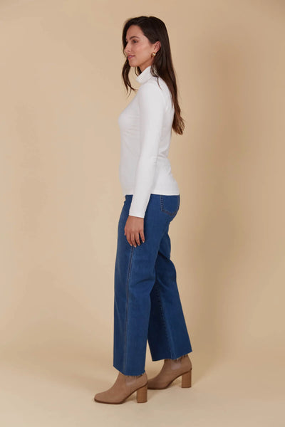 NARIA ROLL NECK TOP- IVORY