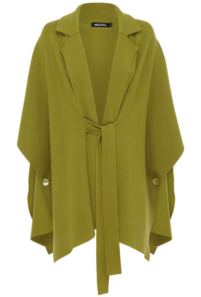 PALMER KNIT CAPE - CHARTREUSE