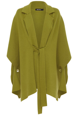 PALMER KNIT CAPE - CHARTREUSE