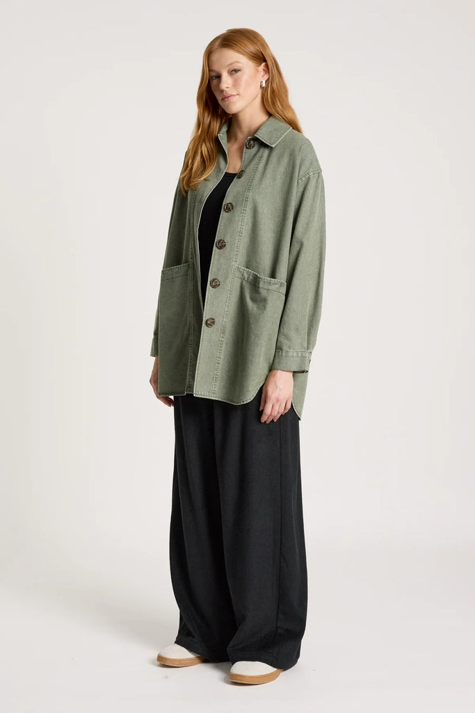 BODHI DENIM JACKET - OLIVE