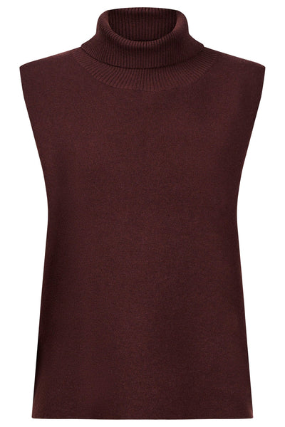 ZALA KNIT VEST - MAHOGANY
