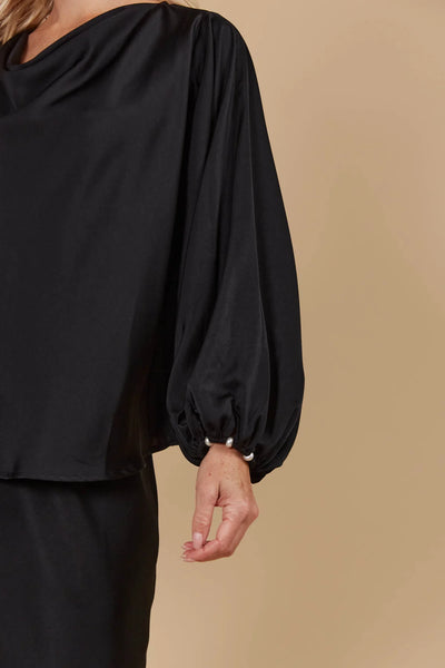 MAIA COWL TOP - ONYX
