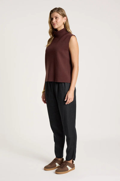 ZALA KNIT VEST - MAHOGANY