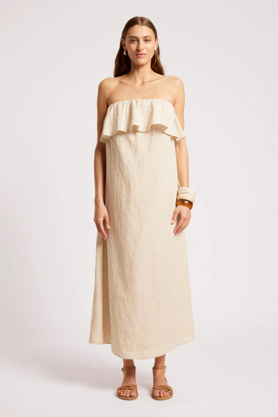 MARIS STRAPLESS DRESS - TUSK