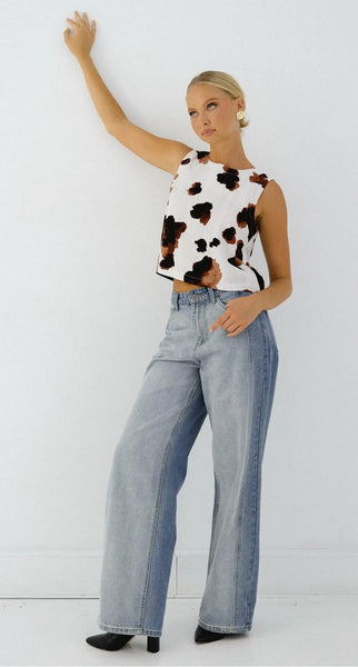 Two Tone Blue Denim Jeans